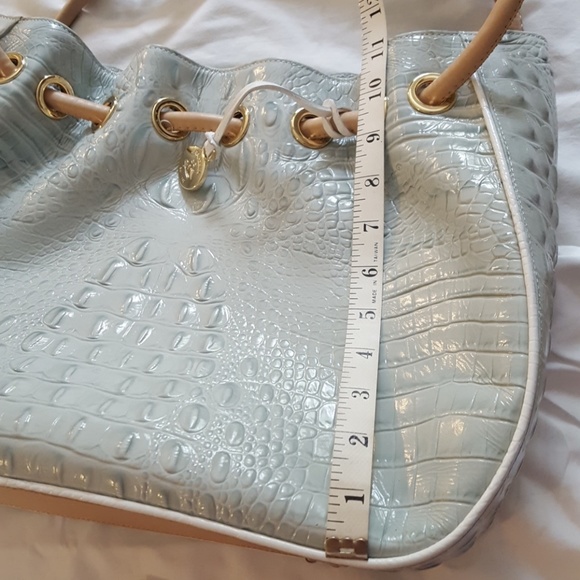 Brahmin Mint Green Croc-Embossed Tote - Picture 6 of 9